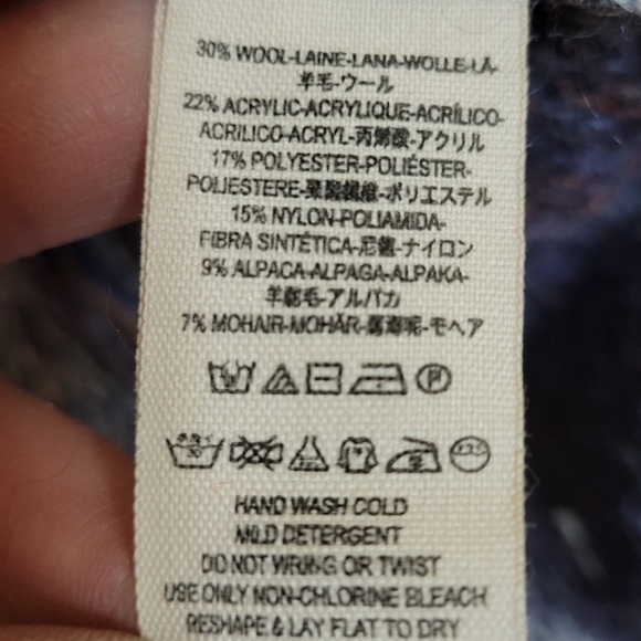 Free People 'Be The One' Poncho Sweater Wool Alpaca Blend OB454203 Women Sz M - Picture 13 of 13